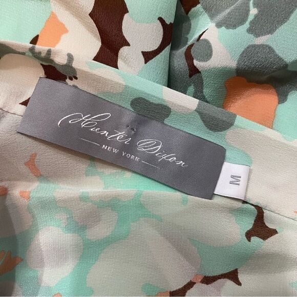 Anthropologie Hunter Dixon Mary Jane Double V Silk Romper Size MED - Picture 3 of 9